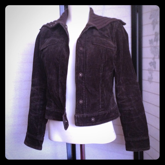 J Crew Brown Corduroy Knit Collar XS