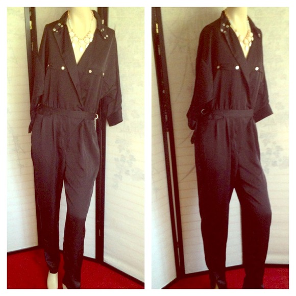 Bebe Black Pantsuit Jumpsuit Medium