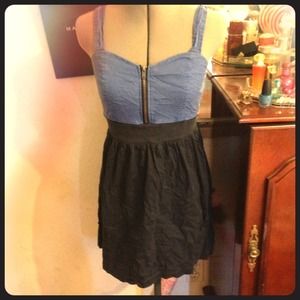 Blue dress with front zipper