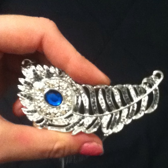 Peacock feather necklace