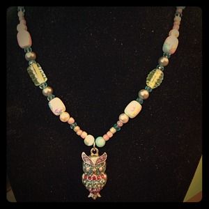 Super cute handmade owl necklace!