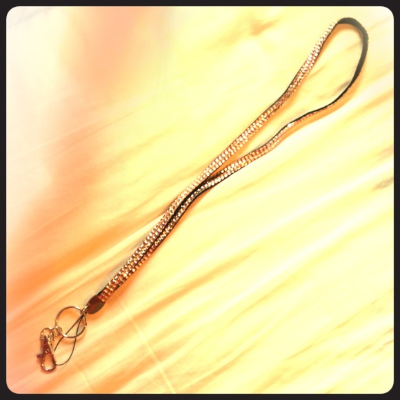 Light pink rhinestone Id holder