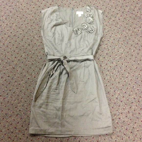 **REDUCED**Grey and white polkadot dress