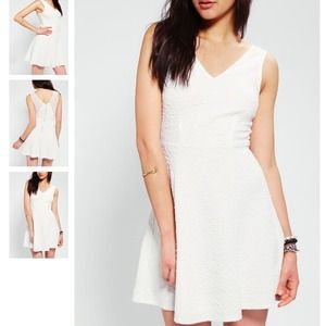 Urban Outfitters Textured White Skater Dress