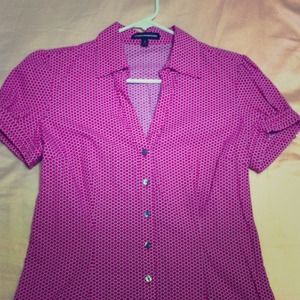 Express Design Studio Pink Button Up Top