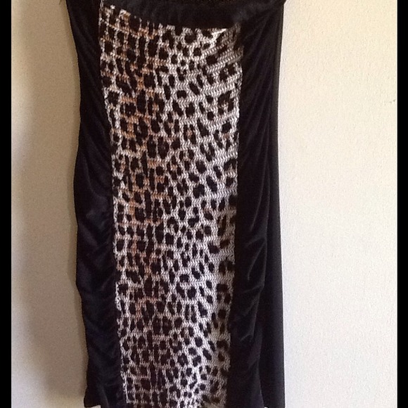 Short leopard print tube dress sz M