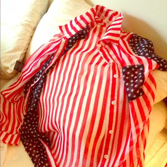 American flag sheer shirt