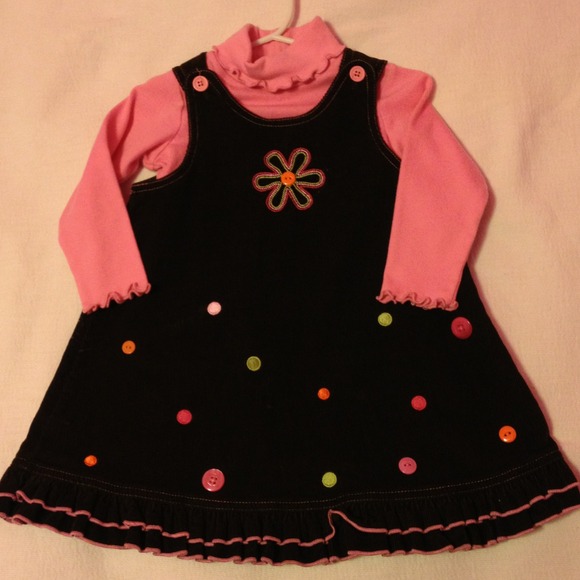 Toddler's Corduroy Jumper with Pink Shirt