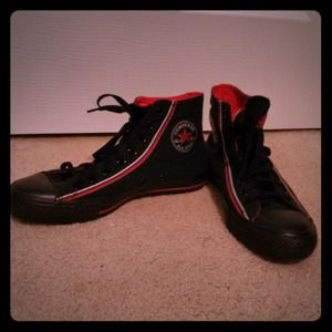 Black/Red Converse High tops