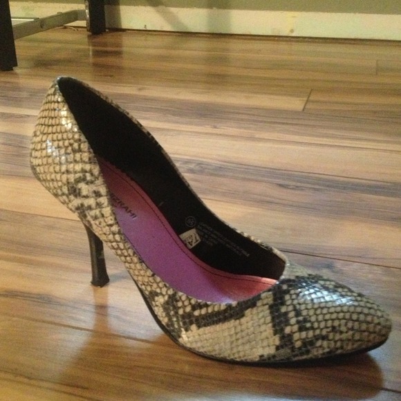 Snake print heels