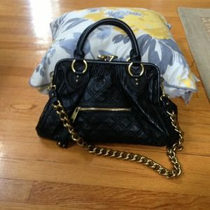 Lush black quilted handbag and iPhone case bundle