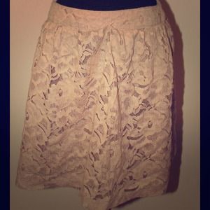 Cream lace skirt