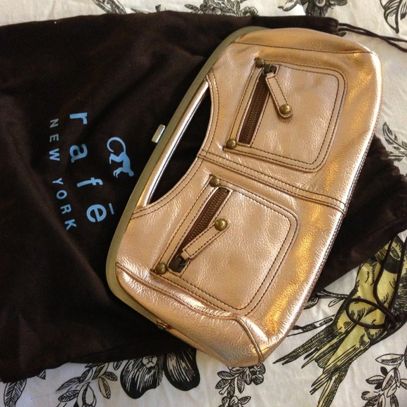 🚫HOLD🚫Rafe New York Gold Metallic Clutch - Picture 1 of 4