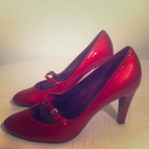 Host pick!! Via Spiga Ruby Red Leather Mary Janes
