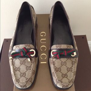 💯Authentic Gucci Monogram Logo Color Bow Shoes