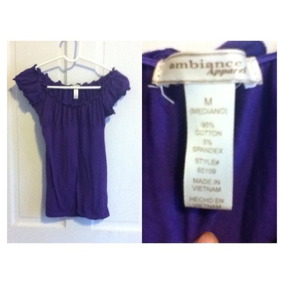 Purple arm ruffled shirt