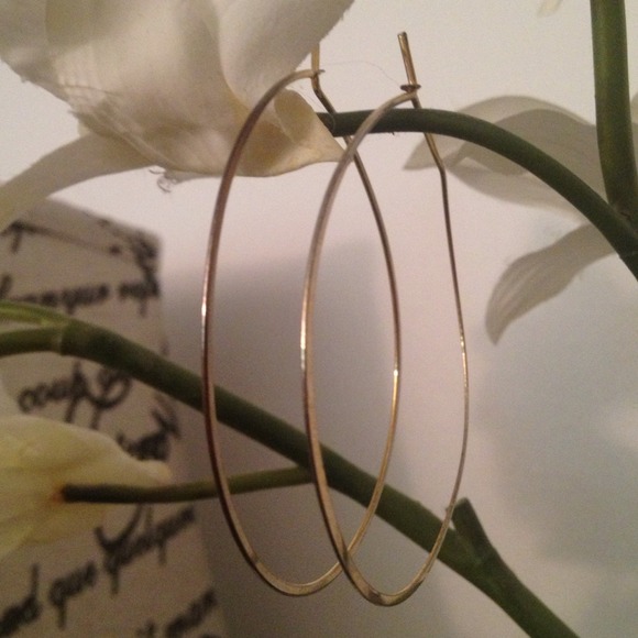 Thin gold hoop earrings