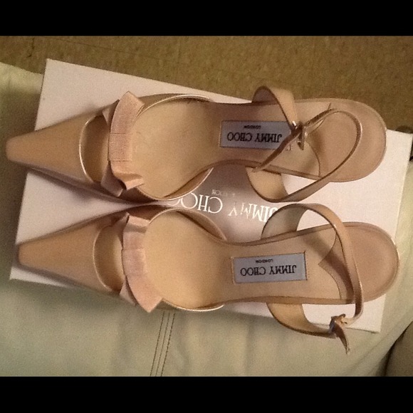 Authentic  patent leather Jimmy Choo sling backs