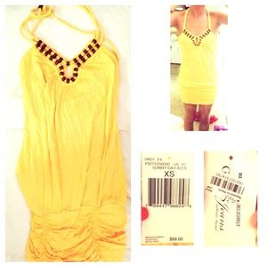 GUESS yellow tank summer dress NEW WITH TAGS