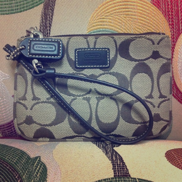 Authentic brown Coach wristlet