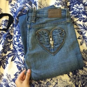 Frankie B heart zipper jeans