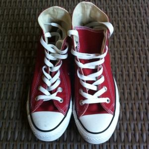 High Top Converse in Red! Like new condition!