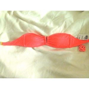 Pink Lacy Bikini Top with Gold Accents size S NEW