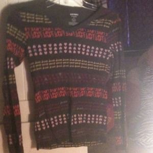 Long sleeve word pattern shirt