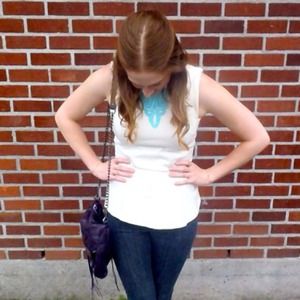 Zara white peplum top