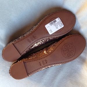 Tory Burch Shoes - Tory Burch Bronze Chelsea Glitter Ballet Flats Tory Burch Shoes - Tory Burch Bronze Chelsea Glitter Ballet Flats