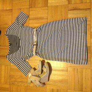 Reduces! Navy & White Ann Taylor Dress (NWOT)