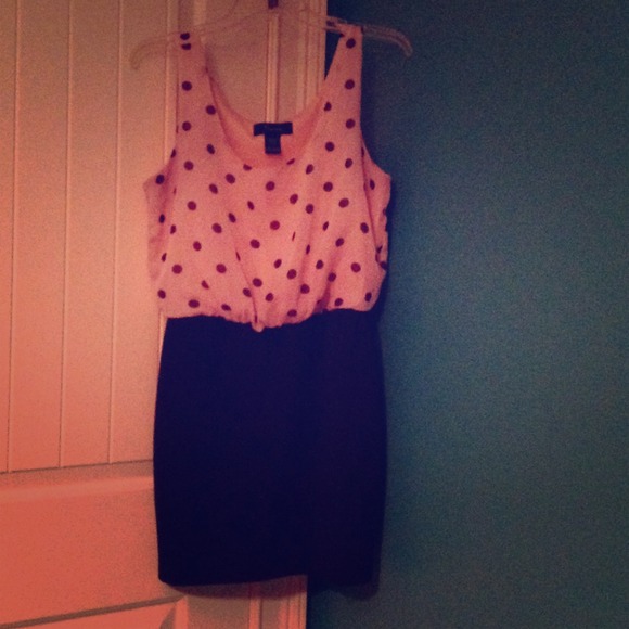 Black and pink polka dot dress