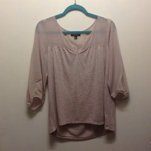 Champagne Flowy/Chiffon Shirt