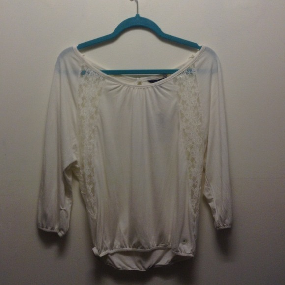 Flowy Shirt W/ Lace Detailing - Picture 1 of 3