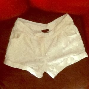 White lace high waisted shorts size large