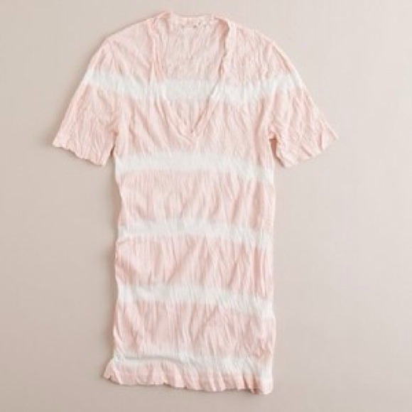 SOLD - J. Crew PInk Tie-Dye Crinkle Tissue V-Neck