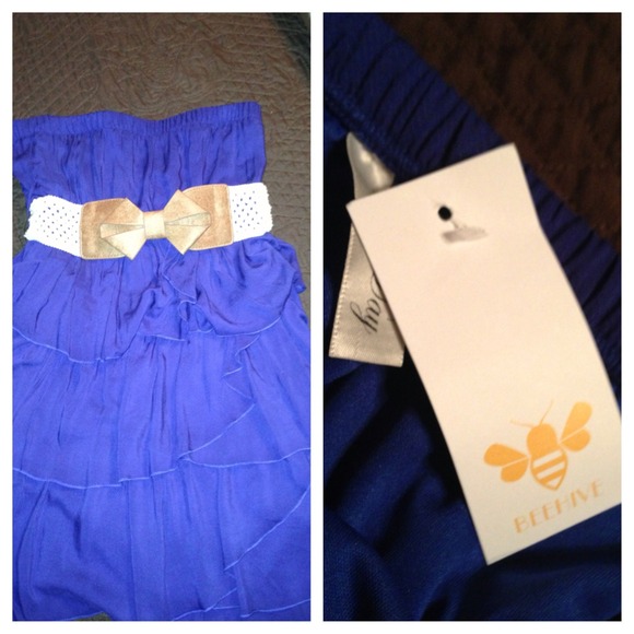 Royal Blue Strapless Dress