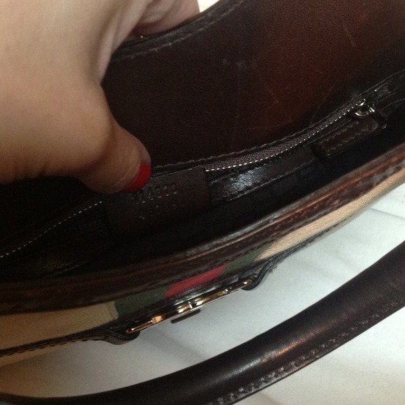**SOLD**Gucci Brown Leather Canvas Satchel! - Picture 3 of 4