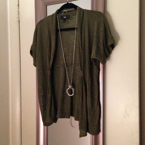Olive green open style sweater