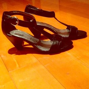 Black open-toed heels