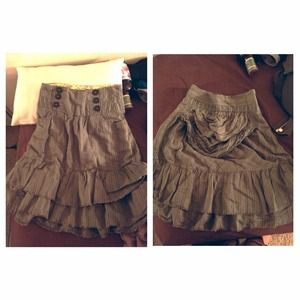 Grey/dark green striped long skirt UrbanOutfitters