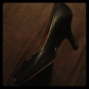 Black peep toe heels