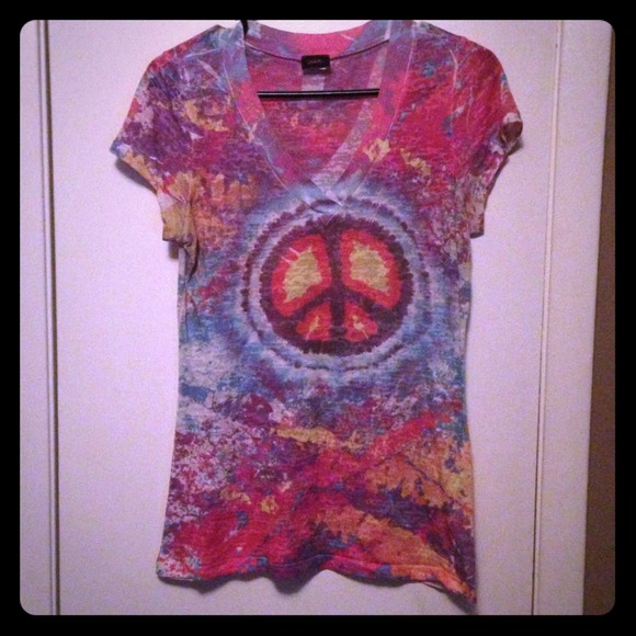 Colorful peace sign burnout