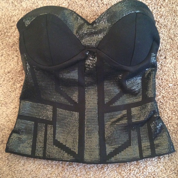 NWOT black sequin strapless tops