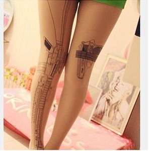 Transparent tattoo hosiery