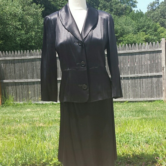 BALENCIAGA La Mode Satin Blazer & Skirt