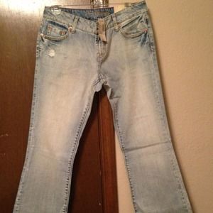 Antique Bleach Wash, Low Rise American Eagle Jeans
