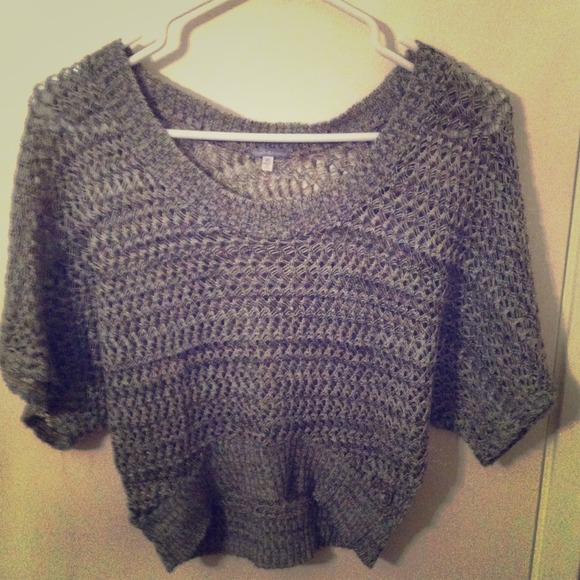 ❎sold! XS Brown see thru crop mesh top!❎