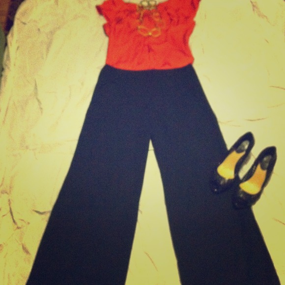 REDUCED! Wide leg, sailor inspired black pants.