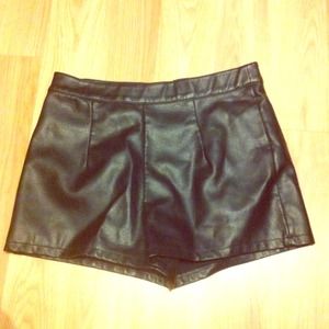 F21 high waisted leather shorts